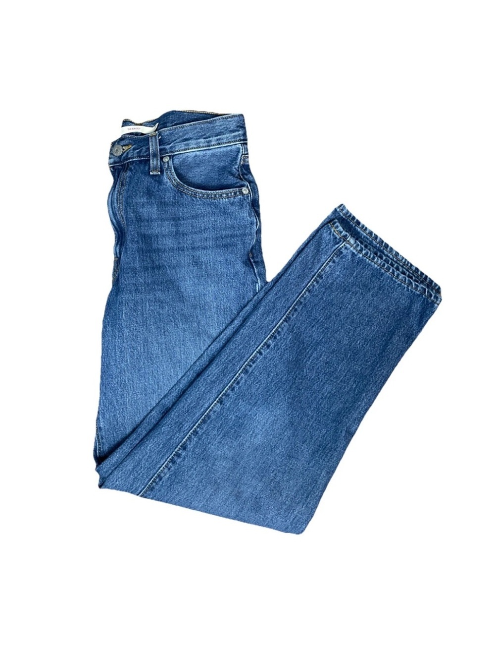 Levis 94 Baggy Jeans Women 26 Blue Medium Wash Denim Straight Loose Fit highrise